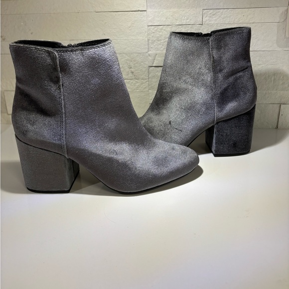 Silver Suede Booties - Picture 3 of 4